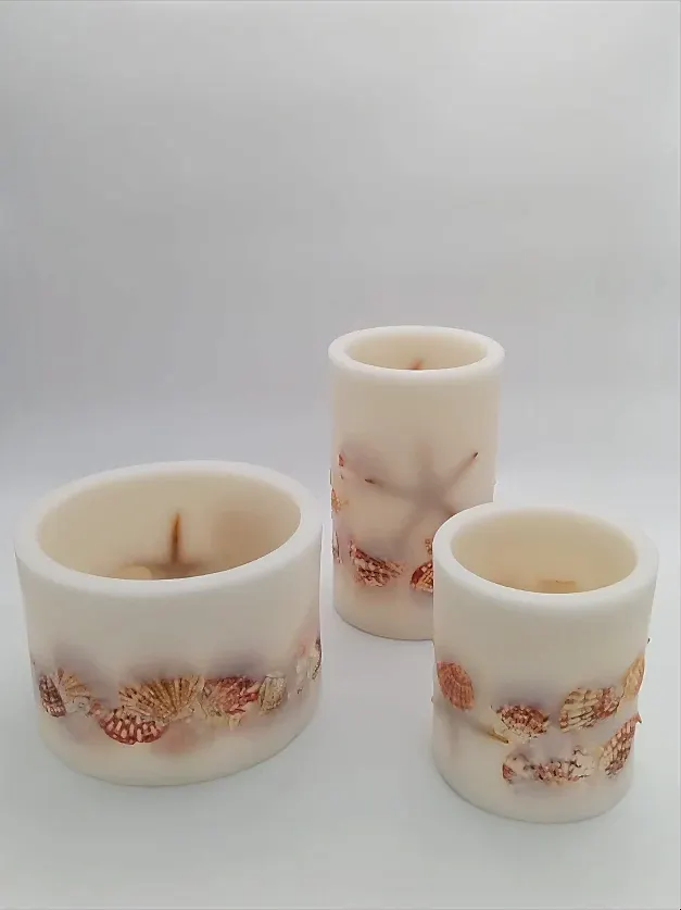 DENİZ KABUKLU FENER MUM SET