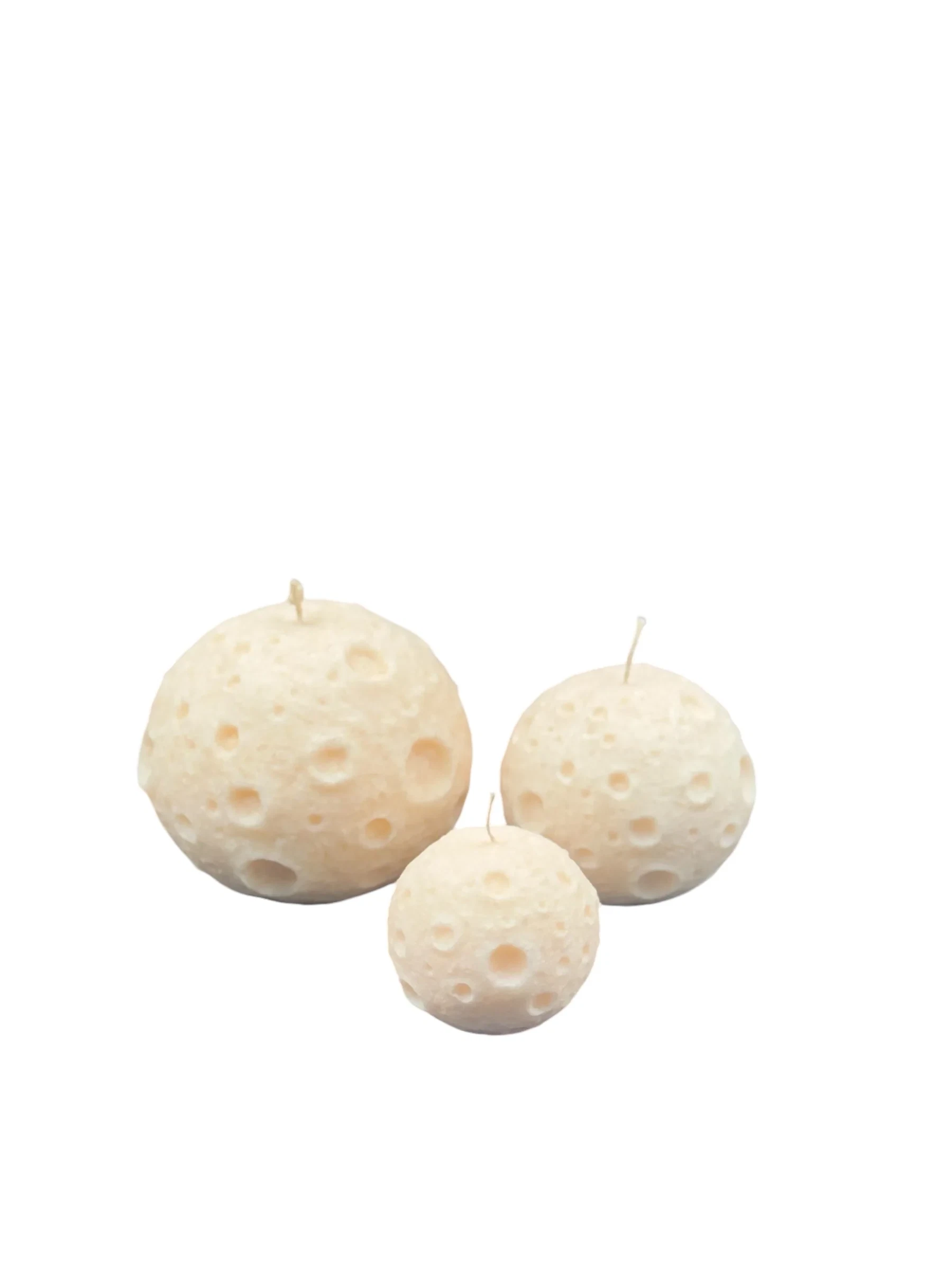 Ay Mum 3’lü Set - Mikro Kristal Dokulu Yuvarlak